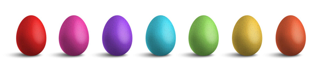 Set of 3d colorful Easter eggs isolated decoration eps10 vector elements