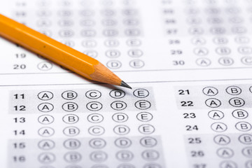 Fill in the answer sheet in the exam with a pencil