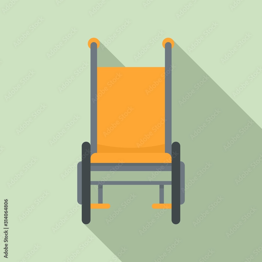 Poster front view wheelchair icon. flat illustration of front view wheelchair vector icon for web design