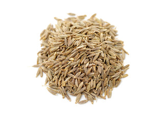 cumin seeds on white background