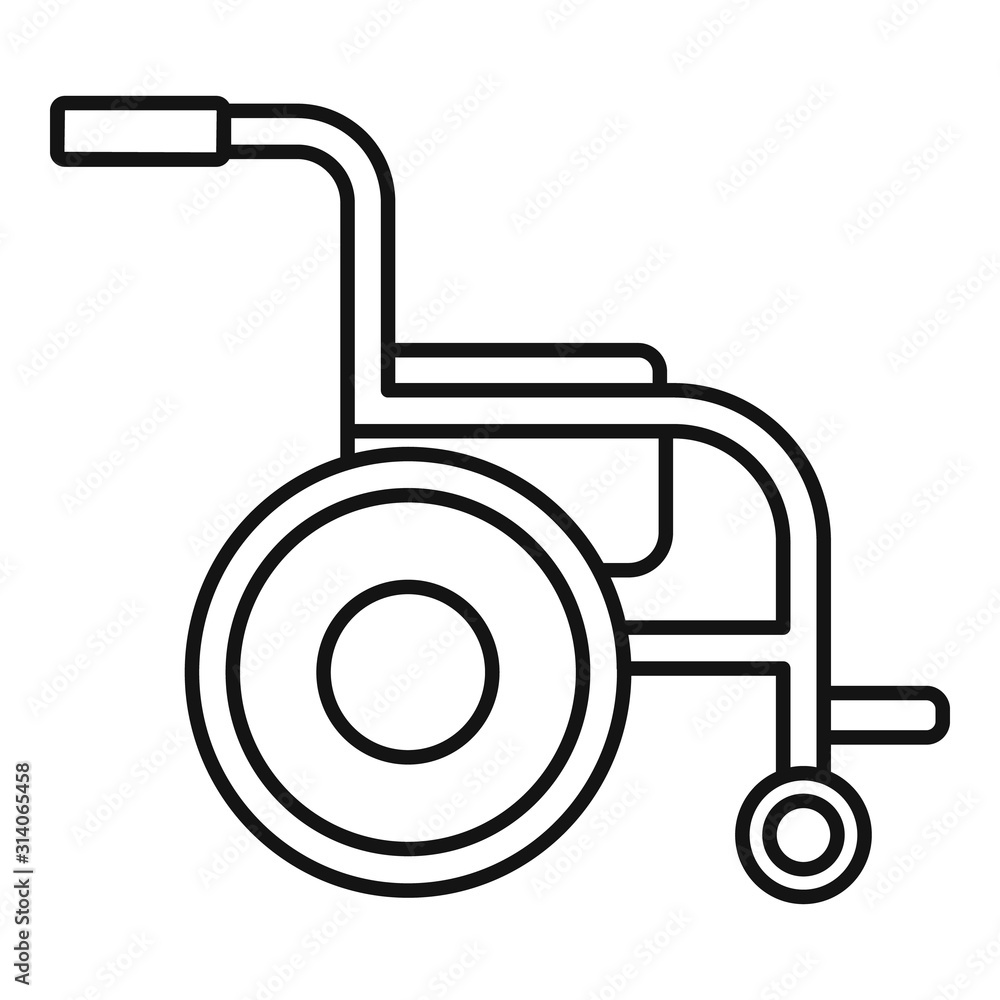Poster side view wheelchair icon. outline side view wheelchair vector icon for web design isolated on white