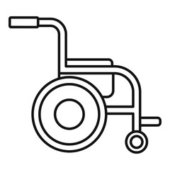 Side view wheelchair icon. Outline side view wheelchair vector icon for web design isolated on white background