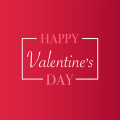 happy Valentine's Day card on red background vector eps