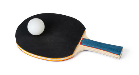 Table tennis racket isolated on white background