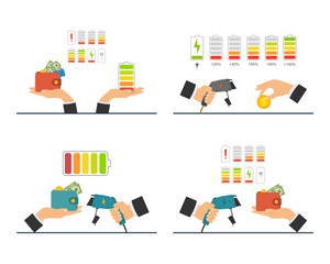 Payment for car battery charge.