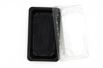 Plastic take away container in white background