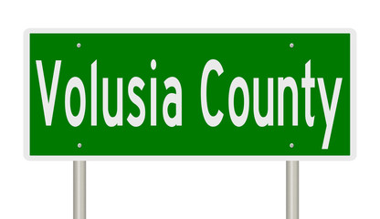 Rendering of a green 3d sign for Volusia County