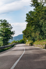 Beautiful Summer Mountain Road. Summer road in the mountains.