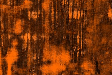 orange old wooden table with many cleared spots texture - cute abstract photo background