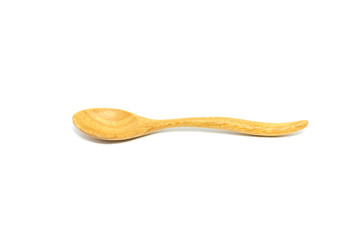 wooden spoon isolated over a white background.