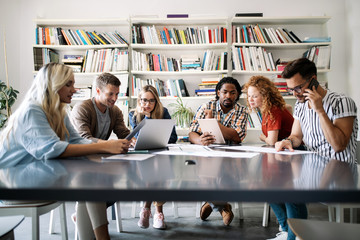 Entrepreneurs desginers architects business people conference in office