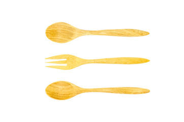 wooden spoon isolated over a white background.