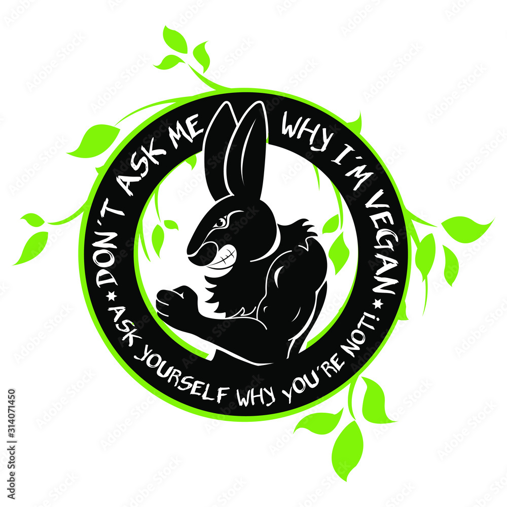 Wall mural go vegan rabbit