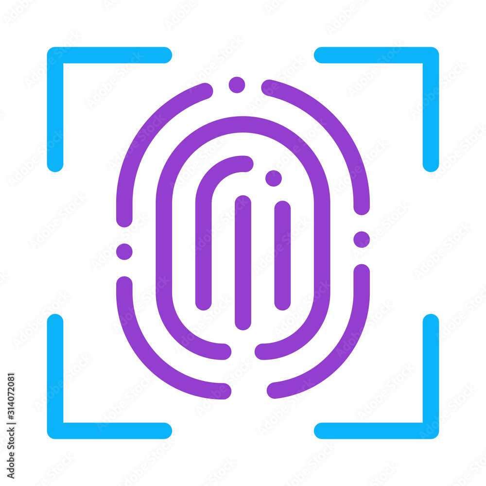 Poster scan fingerprint close-up icon vector. outline scan fingerprint close-up sign. isolated contour symb