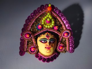 Chhou dance mask of hindu Goddess Durga