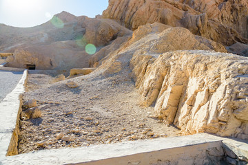 View on high cliffs in valley of the kings. Luxor, Egypt