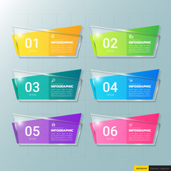 Infographics design template,3D Business concept with 6 steps or options, can be used for workflow layout, diagram, annual report, web design.Creative banner,label vector.