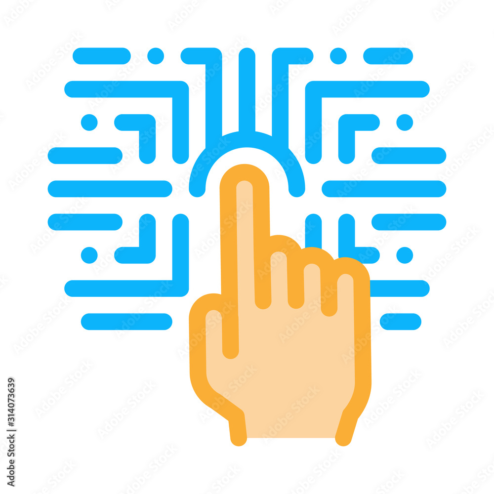 Poster biometric fingerprint verification icon vector. outline biometric fingerprint verification sign. iso