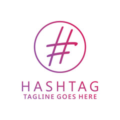 Fototapeta premium Hashtag Logo Design Inspiration For Business And Company