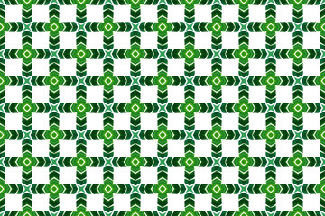 Watercolor seamless geometric pattern design illustration. Background texture. In green, white colors.