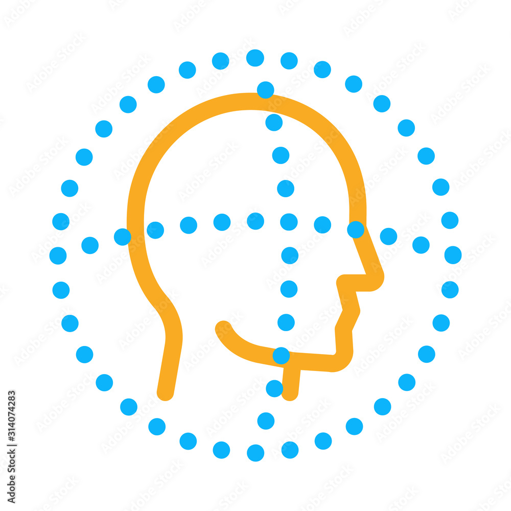 Poster scan head authentication icon vector. outline scan head authentication sign. isolated contour symbol
