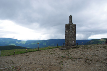 View of landcape from the Snezka hill in summer, Krkonose - Czech Republic