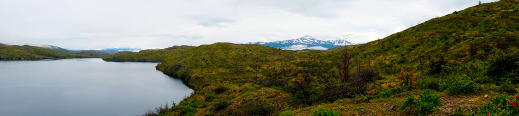 Torres Del Paine Field Lake view in Chile Puerto natales