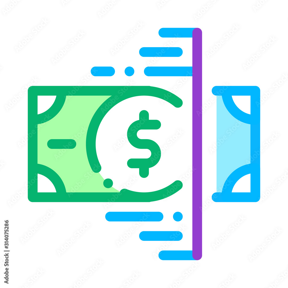 Poster currency checking tape icon vector. outline currency checking tape sign. isolated contour symbol ill
