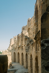 Landmark Tunisia Roman amphitheater in El Jem, Unesco world heritage