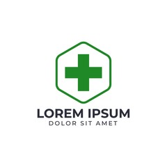 Obraz premium Cross plus medical logo icon design template elements