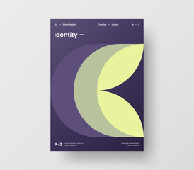 Amazing business presentation vector A4 vertical orientation front page mock up. Modern corporate report cover abstract geometric illustration design layout. Company identity brochure template.