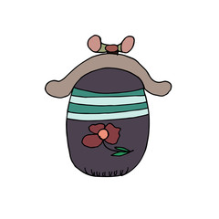 Cute single purse or bag.  illustration drawn by hand for clothing, poster, textile, fabric, cover, greeting card, decoupage. Scandinavian style.