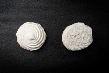  Russian marshmallow on black background.