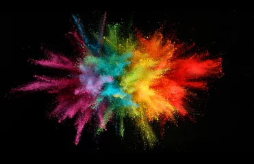  Explosion of colored powder isolated on black background © Jag_cz