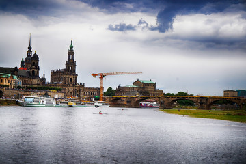 Fototapeta na wymiar Dresden panorama from the ship