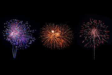 Shiny colorful fireworks.