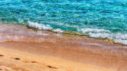blue sea and sand, coast, Mediterranean