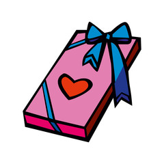 Heart gift present with Valentine's day vector illustration for design