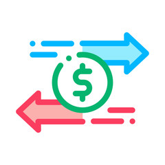 Currency Dollar Exchange Icon Vector. Outline Currency Dollar Exchange Sign. Isolated Contour Symbol Illustration