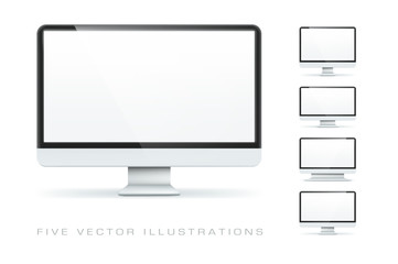 Computer Displays. Illustrations isolated on background. Graphic concept for your design