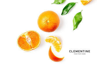 Clementine citrus fruit composition and creative layout