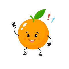 A cute, attractive orange, cheerful character with emotion.