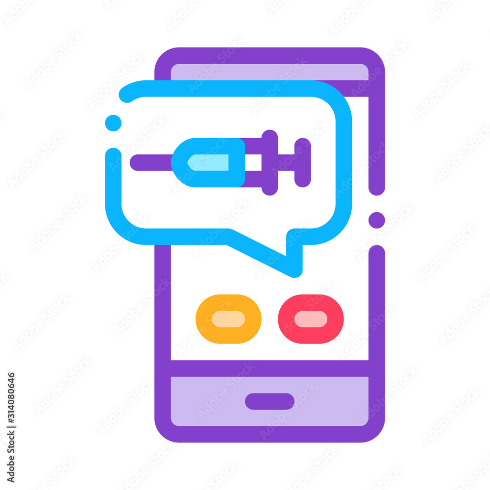 Aufkleber injection mobile app icon vector. outline injection mobile app sign. isolated contour symbol illustr