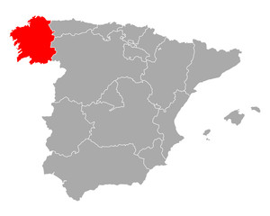 Karte von Galicien in Spanien