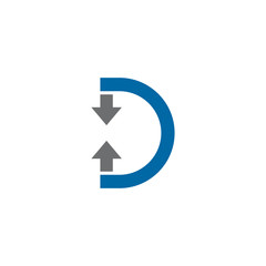 D letter initial logo design vector template