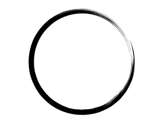 Grunge oval frame.Grunge circle made with art brush for your project.Grunge ink circle on the white background.