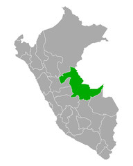 Karte von Ucayali in Peru