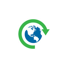 Obraz premium Recycle arrow logo design vector template