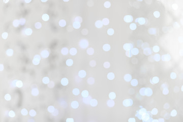 Decorative christmas background with bokeh lights and snowflakes - Image