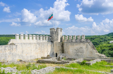 Partially restored walls and tower of Shumen Fortress, Bulgaria